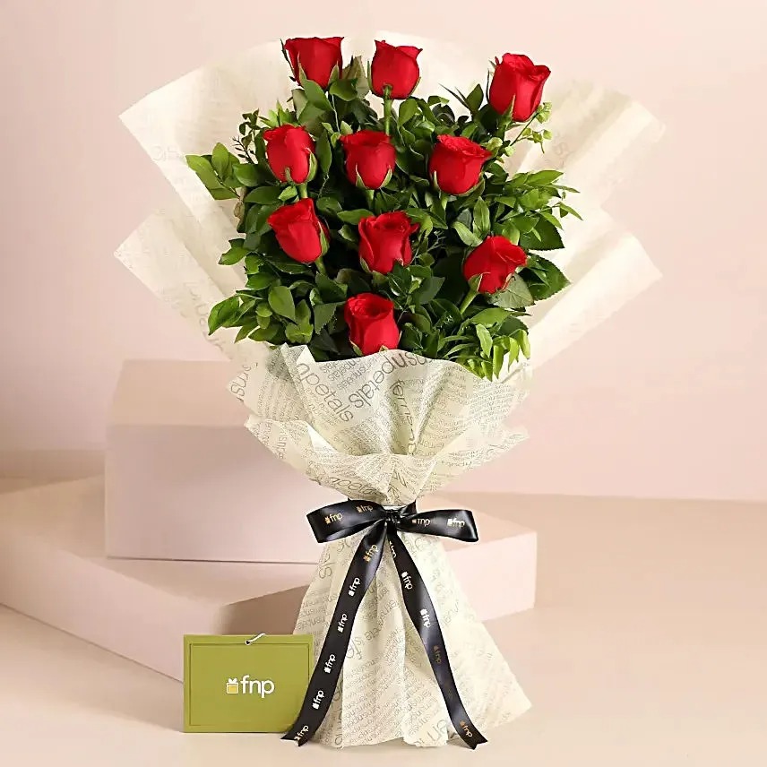 Elegant Vibe Red Roses Bouquet