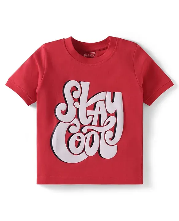 Babyhug Cotton Knit Half Sleeves T-Shirts With Text Print Pack of 5 - Multicolor