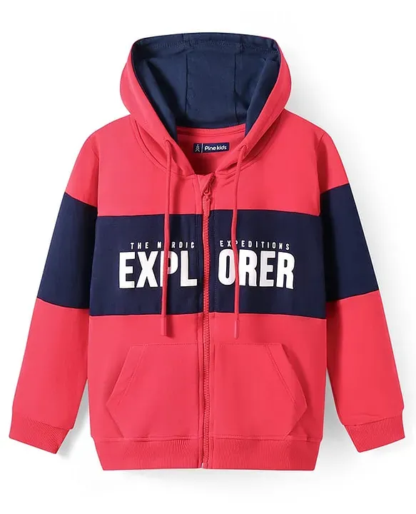 Cotton hoodie with Beach Theme Print - White & Blue