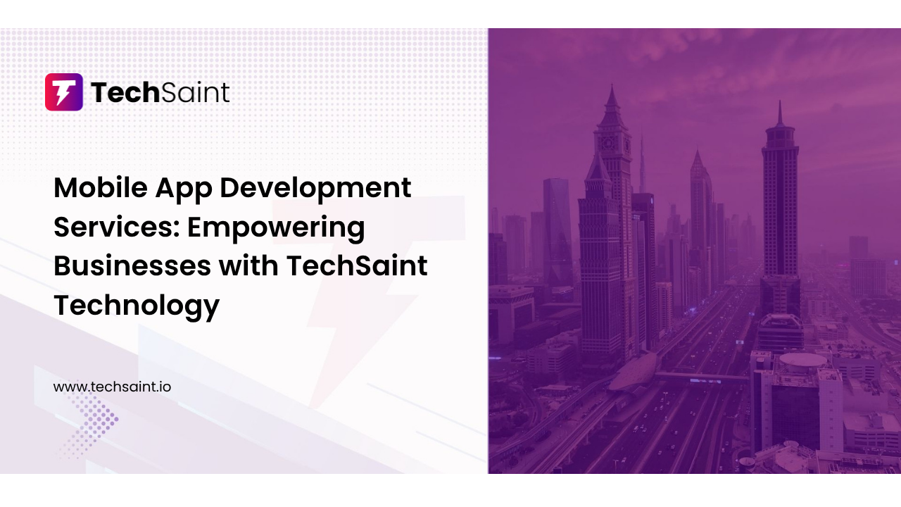 Mobile app development team working on modern smartphone applications at TechSaint Technology Solutions Pvt Ltd