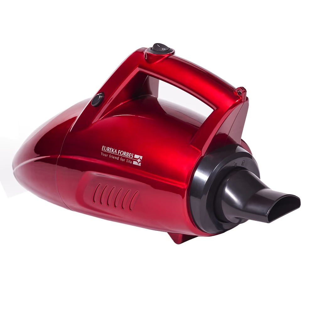 Eureka Forbes Super Clean Handheld 800 watts portable Vacuum Cleaner with 7 attachments (Red and Black)