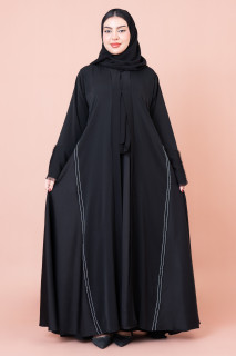 Casual Simple Abaya AIK073 Black
